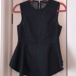 Theory dark denim peplum top S